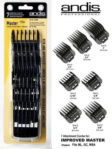 Andis 7 Attachment Comb Set for Improved Master Clipper