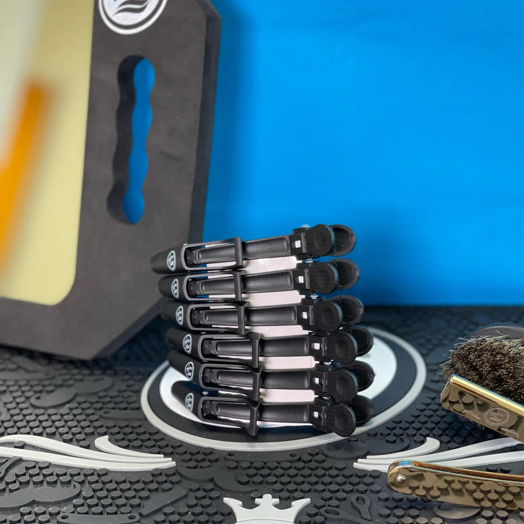 Rolda - Alligator Hair Clips Barber Tools | 6-pack, Carbon-fiber Clips, High Strength, Heat Resistant