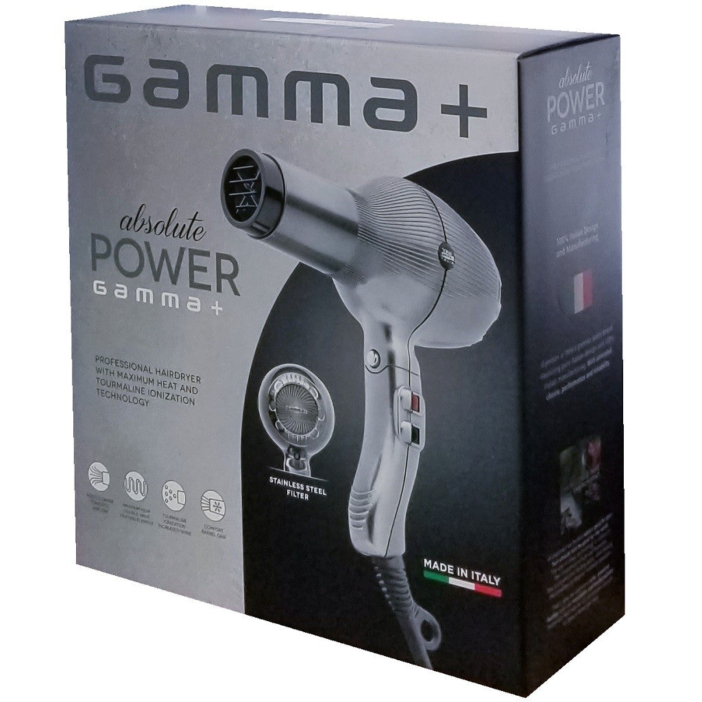 GAMMA+ ABSOLUTE POWER DRYER SILVER HAIR DRYER Blower