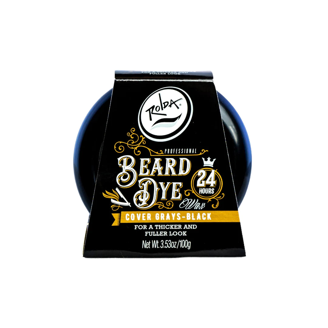 Rolda - Black Beard Dye | For A Thicker & Fuller Beard, Temporary Beard Color, Washes-Out Easily, Covers Grays, Drys Quickly